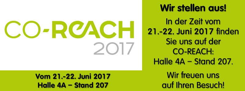 Treffen Sie uns auf der CO-REACH 2017 in Nürnberg